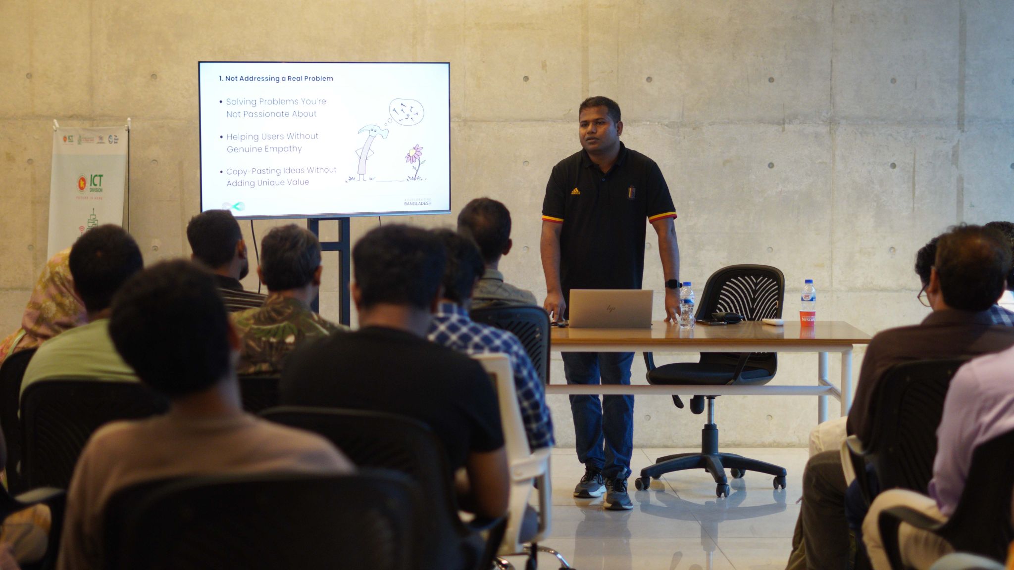 Prosun Bepari leading a workshop for early-stage founders